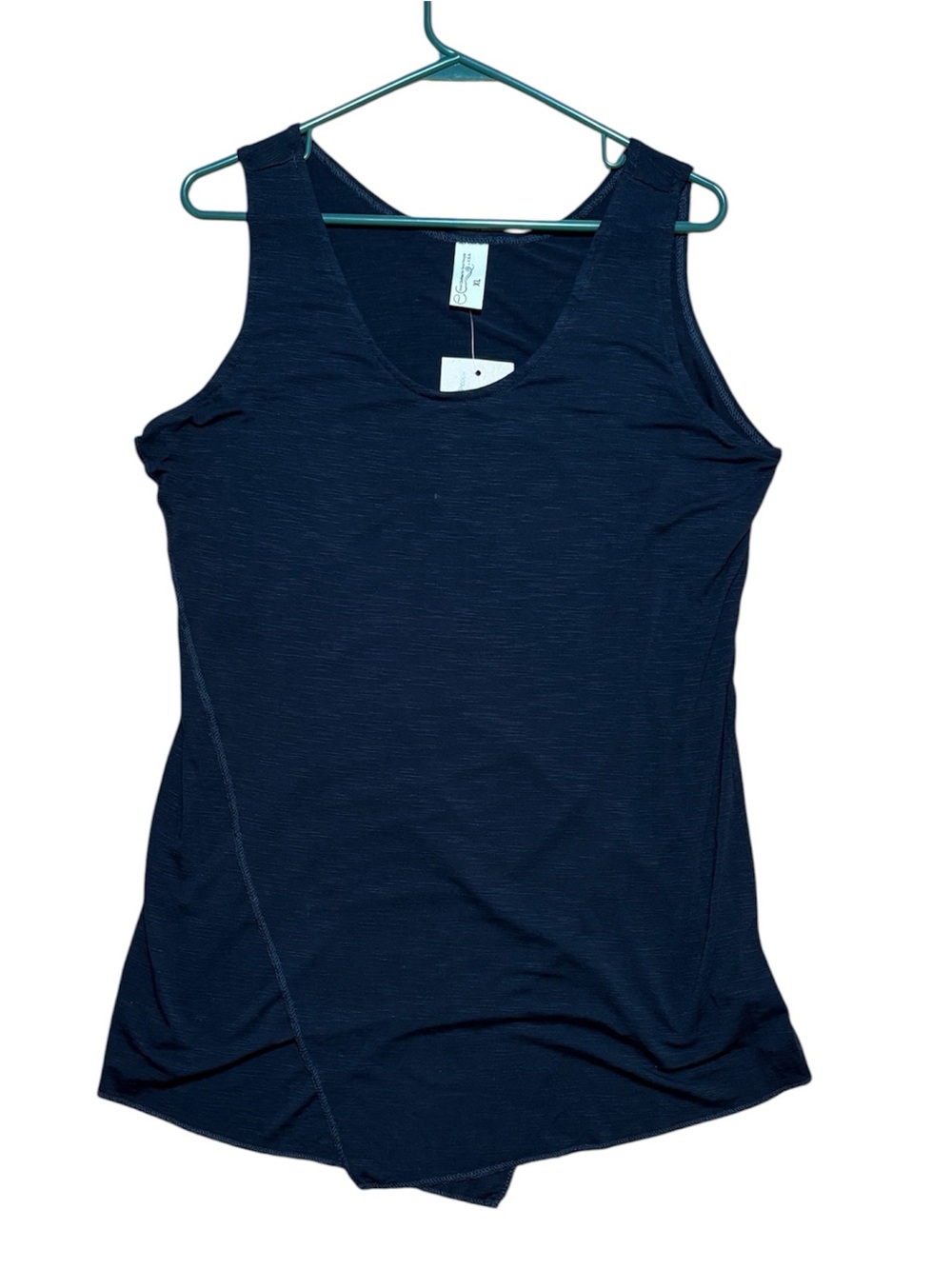 Earth Creations Hemp Point Asymmetric Hem Sleeveless Top NWT Black Sz XL